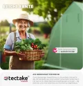 tectake® Gewächshaus Foliengewächshaus 18m² | 600 x 300 x 205 cm | Treibhaus mit 8 Fenster mit Fliegenschutzgitter, Folientunnel zur Überdachung, Tomatenhaus - Thumbnail 7