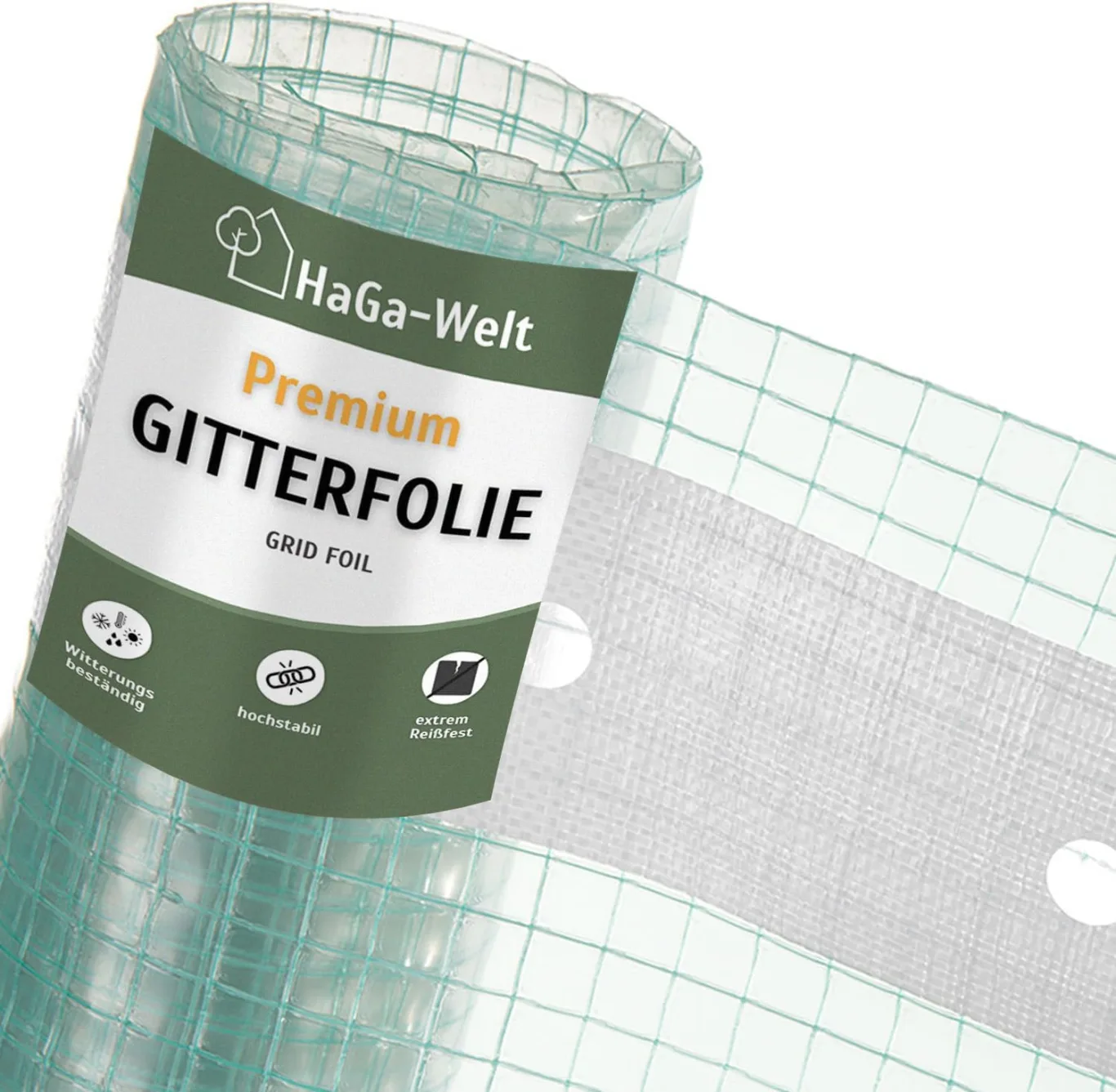 HaGa Gitterfolie 4m Breite in transparent – Extrastarke Folie für Gewächshaus klein & groß – als Gewächshausfolie & Winterschutz (Meterware) - Bild 1