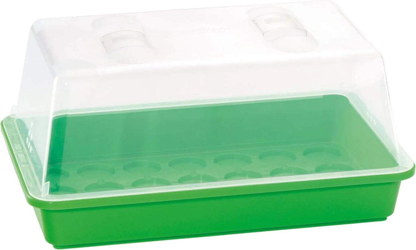 Romberg Gewächshaus M (Vertiefungen für Quelltabletten, Wasserrinnen, Haube mit Belüftungslöcher und Schieberegler) 10294117 - Bild 1