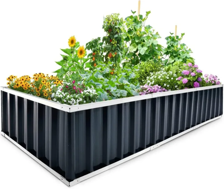 KING BIRD Hochbeete-Kit 258x90x30cm, verzinkt Gartenbeet Pflanzkübel Pflanzkasten mit 8 T-Etiketten&Handschuhen,Grün – Bild 10