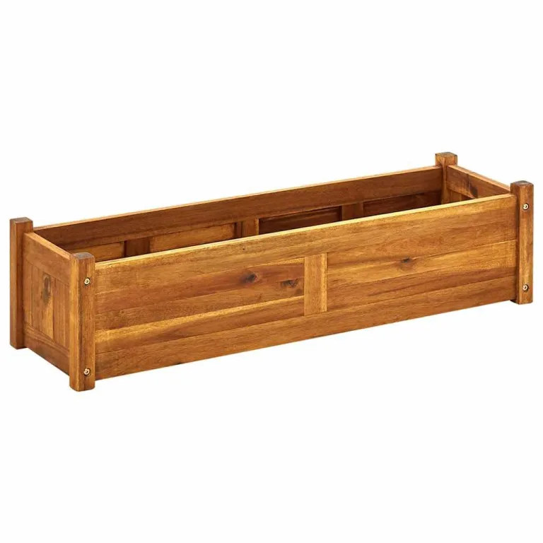 vidaXL Akazienholz Hochbeet 100x30x25 cm Pflanzkasten Blumenkasten Gemüsebeet – Bild 1