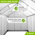 BRAST Gewächshaus Aluminium mit Fundament | 42 Modelle | 130x190x195cm - 490x250x235cm | TÜV geprüft | 6mm Hohlkammerplatten | rostfrei wetterfest temperaturbeständig | 380x190x195cm Silber - Thumbnail 7