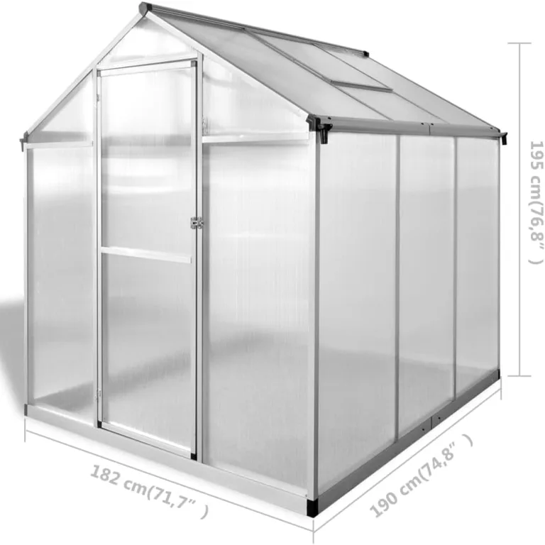 vidaXL Gewächshaus UV-beständig Wärmedämmung Gartenhaus Treibhaus Tomatenhaus Pflanzenhaus Frühbeet Garten Verstärktes Aluminium 3,46m² – Bild 3