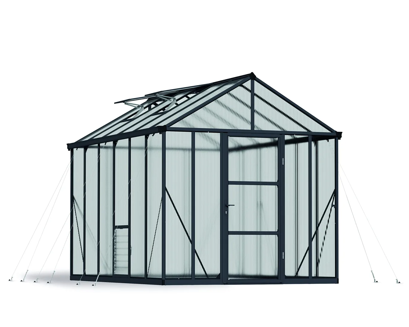 Canopia by Palram Gewächshaus Gross Glory 8x12 Treibhaus 253x364 cm Aluminium Anthrazit Tomatenhaus Polycarbonatplatten UV-beständig - Bild 1