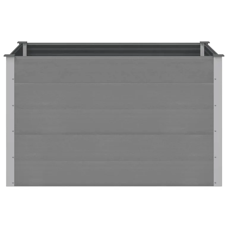 vidaXL Garten Hochbeet Pflanzkasten Blumenkasten Gemüsebeet Pflanzkübel Blumenkübel Frühbeet Gartenbeet Pflanzbeet WPC 150x100x91cm Grau – Bild 7