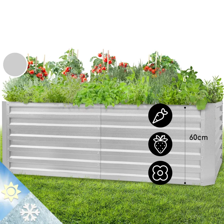 blumfeldt Metall-Hochbeete für Gärten, Gemüse-Pflanzgefäße für den Außenbereich, für Garten, Kräuter, Blumen, Obst, Gemüse, 970 l, großer, freistehender Stahl-erhöhter Pflanzkasten, wetterfest und – Bild 1