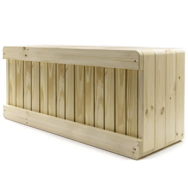 Hochbeet massiver Pflanzkasten Dona (Fichte, 118 x 50 cm) – Stabiler Pflanzkasten mit Vlies, wetterfest & fertig montiert – Bild 2