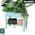 WAGNER GreenFAMILY - Hochbeet - GreenBOX Light - Nadelholz, Massivholz FSC®, Aqua Splash/türkis, 70 x 83 x 34,5 cm, Regalboden, inkl. Pflanztasche - 25027001 - Thumbnail 4