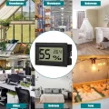 EEEKit Mini Hygrometer Thermometer, 5 Stück LCD Digital Temperaturmesser Feuchtigkeitsmesser für Büro Gewächshaus, Schwarz - Thumbnail 6