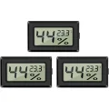EEEKit Mini Hygrometer Thermometer, 5 Stück LCD Digital Temperaturmesser Feuchtigkeitsmesser für Büro Gewächshaus, Schwarz - Thumbnail 7