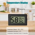 EEEKit Mini Hygrometer Thermometer, 5 Stück LCD Digital Temperaturmesser Feuchtigkeitsmesser für Büro Gewächshaus, Schwarz - Thumbnail 2