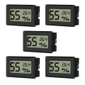 EEEKit Mini Hygrometer Thermometer, 5 Stück LCD Digital Temperaturmesser Feuchtigkeitsmesser für Büro Gewächshaus, Schwarz - Thumbnail 1