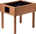 dobar® 58510FSC Kinderhochbeet mit Kreidetafel | Mini Hochbeet Holz | erhöhter Pflanzkasten für Kinder | Salatbeet auf Stelzen | Kleines Kräuterbeet Garten/Terrasse/Balkon | 50 x 40 x 45 cm | Braun - Thumbnail 1