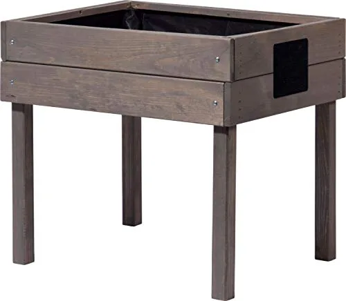 dobar® 58511FSC Kinderhochbeet mit Kreidetafel | Mini Hochbeet Holz | erhöhter Pflanzkasten für Kinder | Salatbeet auf Stelzen | Kleines Kräuterbeet für Garten/Terrasse/Balkon | 50 x 40 x 45 cm | Grau – Bild 9