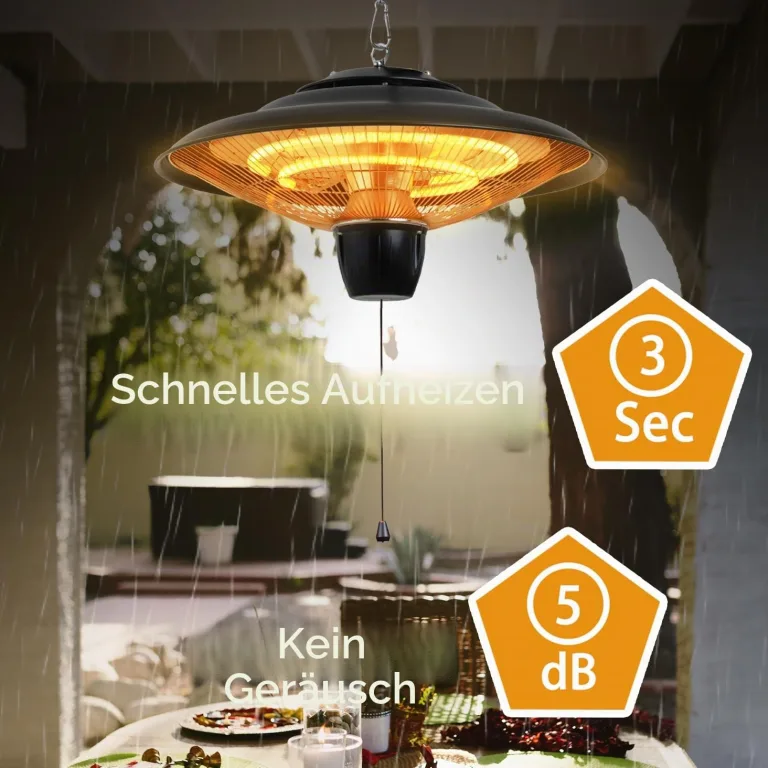 DONYER POWER Outdoor Heizungen für Garten Terrasse Heizungen Halogenheizung 800W & 2000W Elektrische Heizung für Gewächshaus Zelt – Bild 4