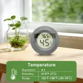 EEEKit Mini Hygrometer Thermometer, 5 Stück Klein Hydrometers, Feuchtigkeitsmesser Temperaturmessgerät für Keller Gewächshaus, Schwarzer Rund - Thumbnail 2