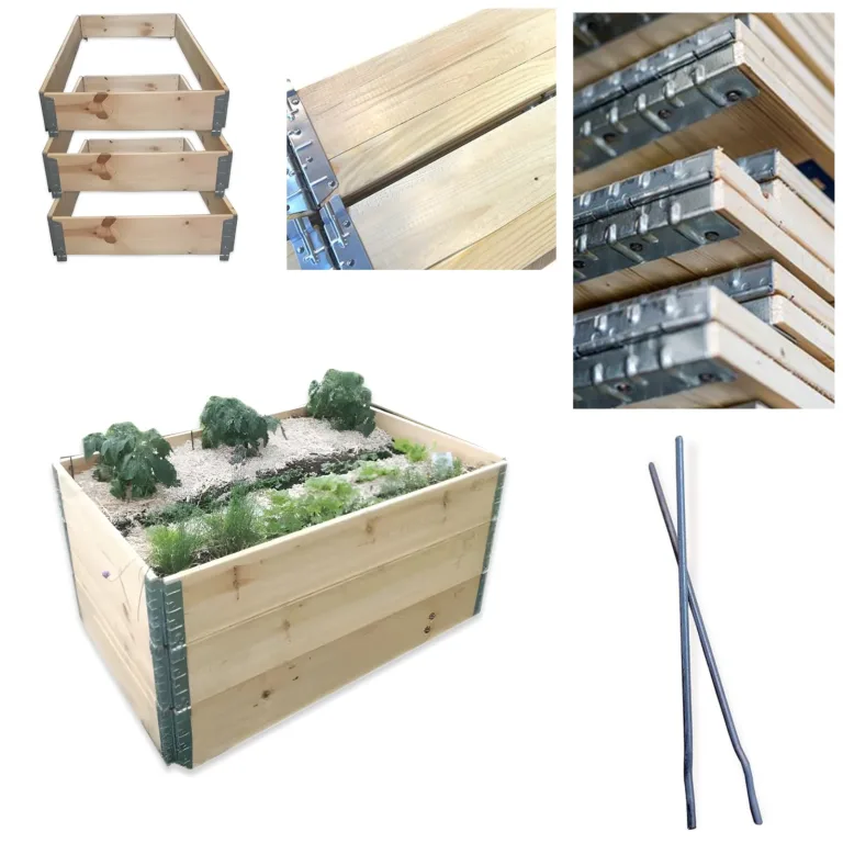 3X Hochbeet 120 x 80 x 20 cm Aufsatzrahmen Gartenbeet Stapelrahmen Europalette Palettenrahmen – Bild 5