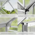 tectake® Aluminium Gewächshaus, 190x185x195 cm, Treibhaus, Tomatenhaus, Frühbeet, Pflanzenhaus, UV beständig, 4 mm Platte, Schiebetür & Dachfenster, Schutz vor Kälte, Regen und Frost - ohne Fundament - Thumbnail 5