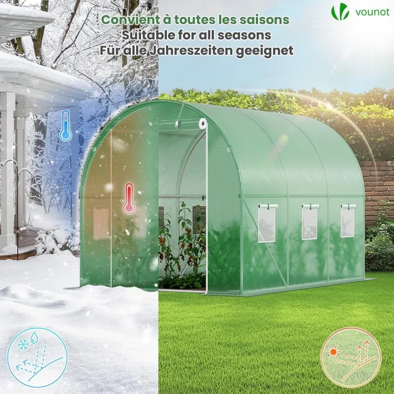 VOUNOT® Gewächshaus Foliengewächshaus Winterfest Tomatenhaus Folientunnel, 3x2x2m 6m² – Bild 4