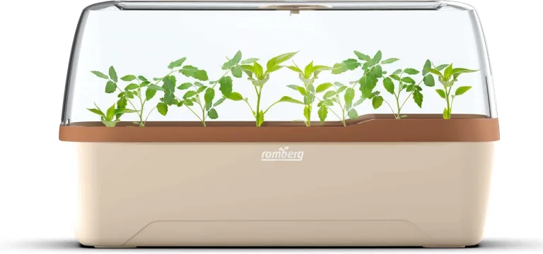 Romberg BoQube L Plus Mini Gewächshaus Anzuchtset & Pflanzkasten mit 10 selbstbewässernden Pflanzzellen und Bewässerungssystem, Zimmergewächshaus für Indoor Kräutergarten, 41×17×23 cm, Anthrazit-Grün – Bild 9