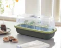 Romberg BoQube L Plus Mini Gewächshaus Anzuchtset & Pflanzkasten mit 10 selbstbewässernden Pflanzzellen und Bewässerungssystem, Zimmergewächshaus für Indoor Kräutergarten, 41×17×23 cm, Anthrazit-Grün - Thumbnail 5