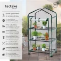 tectake® Mobiles Foliengewächshaus mit 3 Ablagen, Gewächshaus auf Rollen, stabil, UV stabilisierte PVC Folie, schützt Pflanzen vor Kälte, Regen und Frost, für Balkon, Garten Terrasse, 69 x 49 x 133 cm - Thumbnail 2