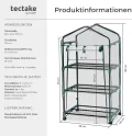 tectake® Mobiles Foliengewächshaus mit 3 Ablagen, Gewächshaus auf Rollen, stabil, UV stabilisierte PVC Folie, schützt Pflanzen vor Kälte, Regen und Frost, für Balkon, Garten Terrasse, 69 x 49 x 133 cm - Thumbnail 6