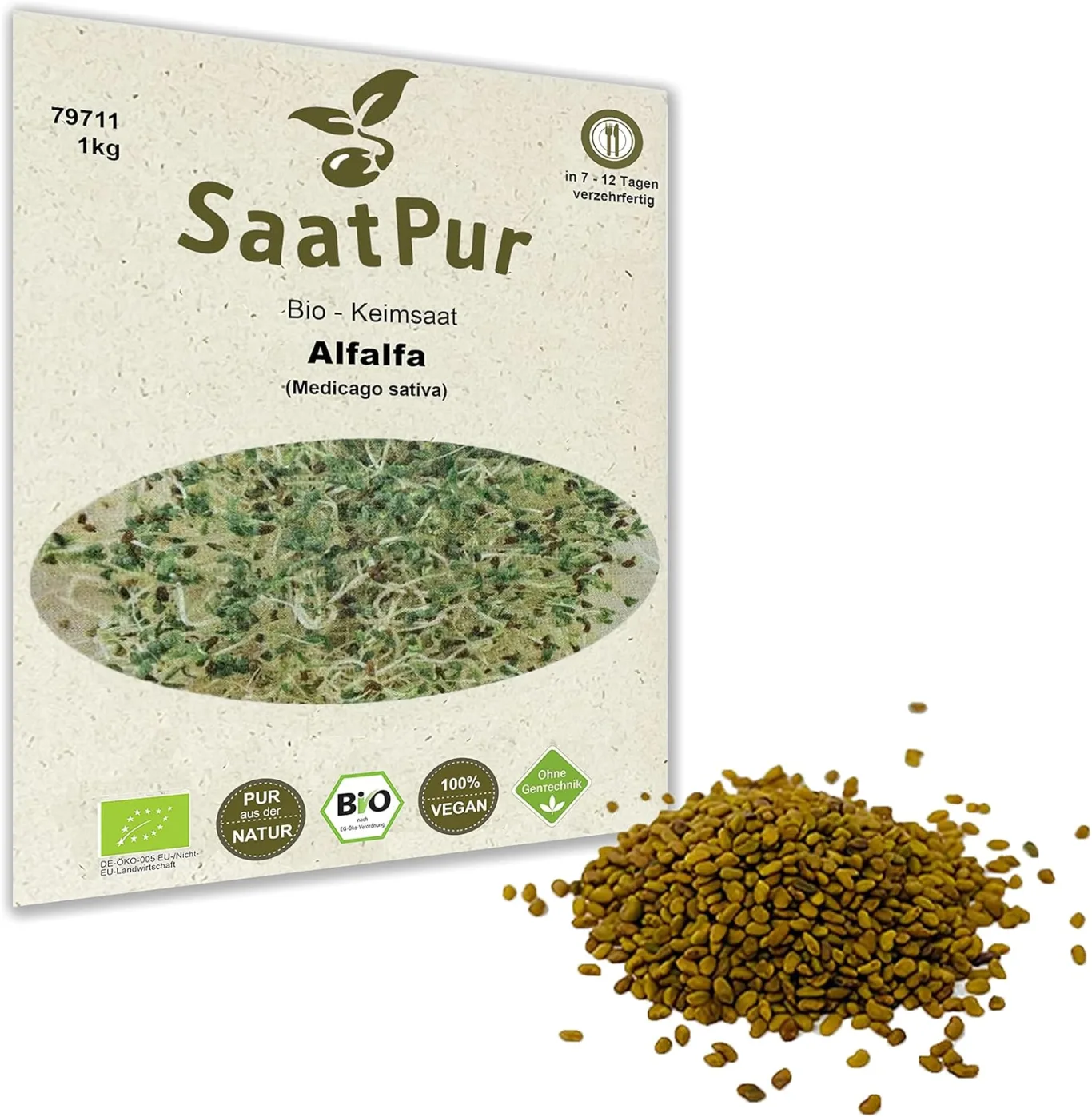 1 kg BIO Keimsprossen Alfalfa Samen Keimling Sprossen Mikrogrün Microgreens Keimsaat Sprossenanzucht - Bild 1