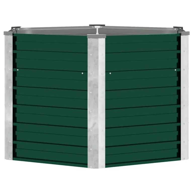 vidaXL Hochbeet Verzinkter Stahl 129x129x77cm Grün Gartenbeet Frühbeet Garten – Bild 9