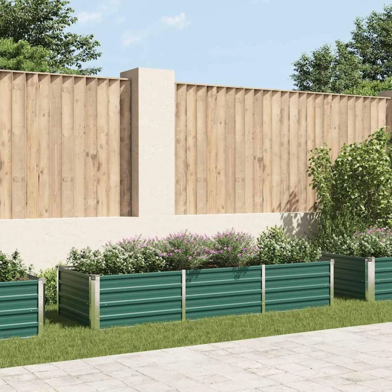 vidaXL Hochbeet Verzinkter Stahl 240x80x45 cm Grün Gartenbeet Pflanzbeet – Bild 2