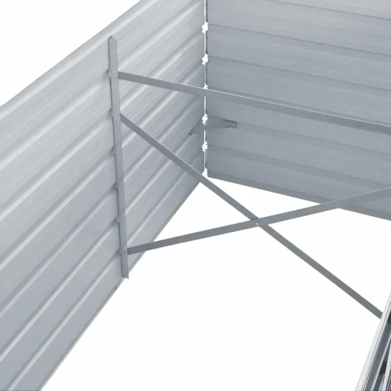 vidaXL Hochbeet Verzinkter Stahl 240x80x77 cm Grau Gartenbeet Pflanzbeet – Bild 6
