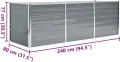 vidaXL Hochbeet Verzinkter Stahl 240x80x77 cm Grau Gartenbeet Pflanzbeet - Thumbnail 4