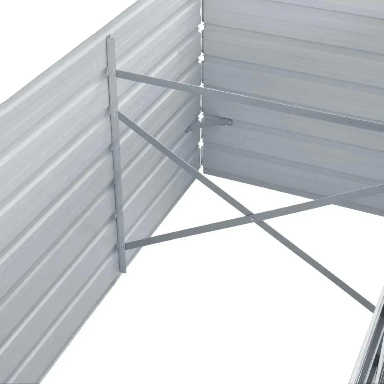 vidaXL Hochbeet Verzinkter Stahl 240x80x45 cm Grau Gartenbeet Pflanzbeet – Bild 6