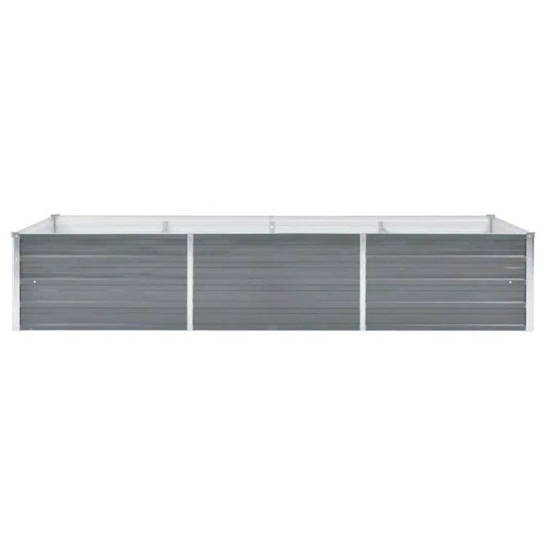 vidaXL Hochbeet Verzinkter Stahl 240x80x45 cm Grau Gartenbeet Pflanzbeet – Bild 8