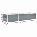 vidaXL Hochbeet Verzinkter Stahl 240x80x45 cm Grau Gartenbeet Pflanzbeet - Thumbnail 3
