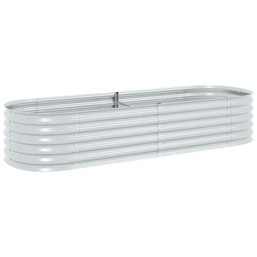 vidaXL Hochbeet Stahl Silbern 240x80x44 cm Gemüsebeet Pflanzbeet Pflanzkasten - Bild 1