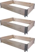 BigDean Hochbeet Paletten Rahmen faltbar 120 x 80 x 19,5 cm LxBxH Gartenbeet Frühbeet Kräutergarten Blumenbeet Pflanzengarten Komposter Natur Naturbelassen Kammergetrocknet Aufsatzrahmen Stecksystem - Thumbnail 8