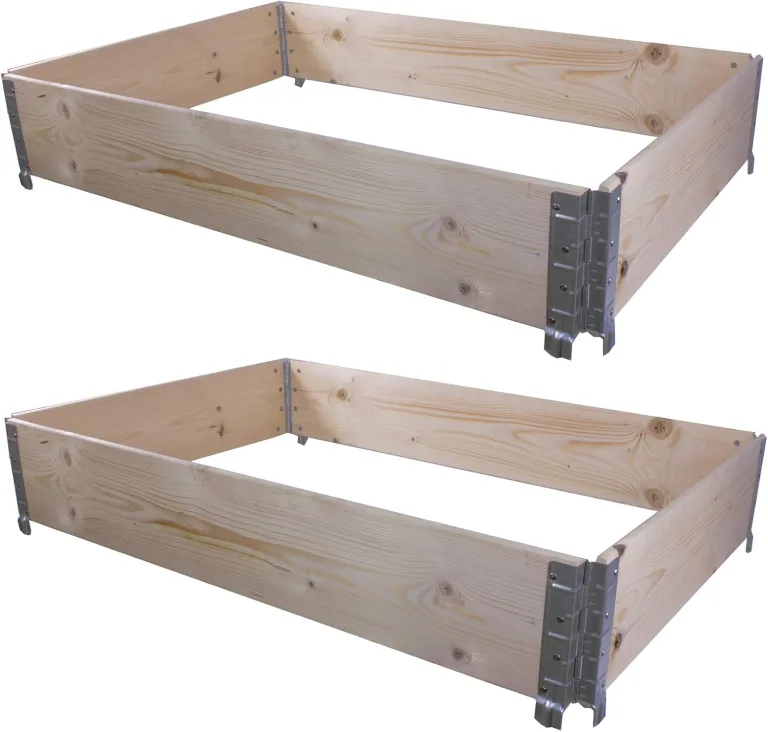 BigDean 3X Hochbeet Palettenrahmen 120x80x20cm groß - Holzrahmen faltbar, steckbar & stapelbar - ideal für Pflanzen, Blumen, Obst, Gemüse & Kräuter – Bild 6