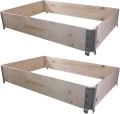 BigDean 3X Hochbeet Palettenrahmen 120x80x20cm groß - Holzrahmen faltbar, steckbar & stapelbar - ideal für Pflanzen, Blumen, Obst, Gemüse & Kräuter - Thumbnail 6