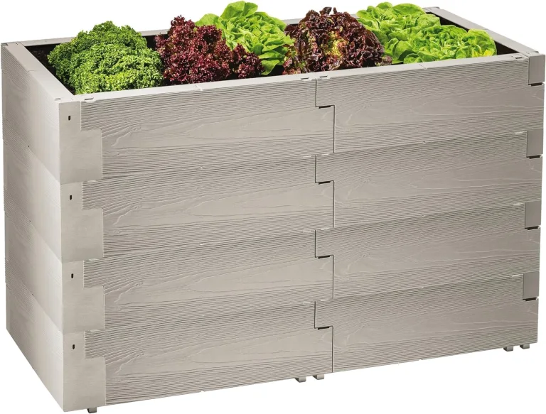 JUWEL Hochbeet Timber Erweiterungs-Set (2 Bausteine in Holzoptik, Vergrößern den Füllinhalt um 60 Liter, Beetsystem mit hoher Wärmeisolierung, Maße 60 cm, Höhe 20 cm, Gemüsebeet) 20477 – Bild 4