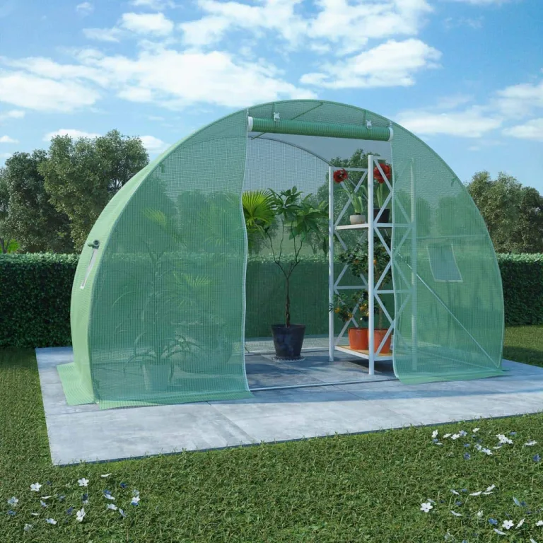 vidaXL Gewächshaus 4,5 m² 300x150x200 cm Treibhaus Tomatenhaus Pflanzenhaus – Bild 2