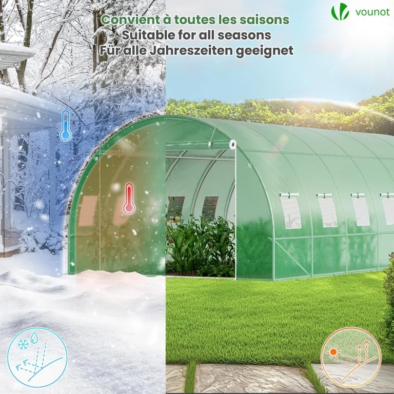VOUNOT® Gewächshaus Foliengewächshaus Winterfest Tomatenhaus Folientunnel, 6x3x2m 18m² – Bild 3