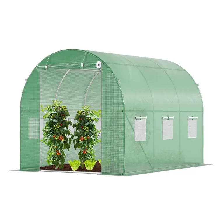 VOUNOT® Gewächshaus Foliengewächshaus Winterfest Tomatenhaus Folientunnel, 6x3x2m 18m² – Bild 9