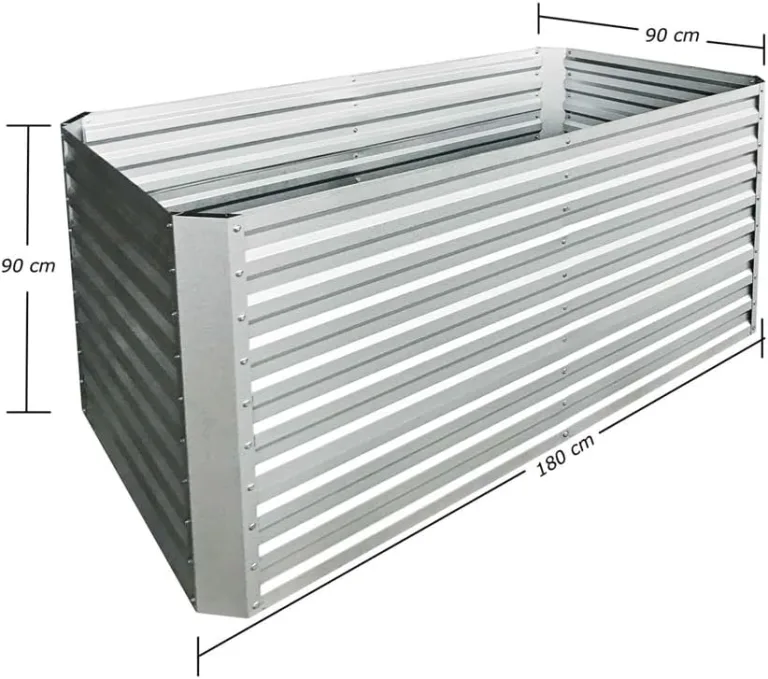 RS Trade Hochbeet Metall Florenz XL, 180×90×90 cm, Garten- & Gemüsehochbeet aus Stahl-Wellblech mit Zink-Aluminium, bodenlos, rostfrei & witterungsbeständig – Bild 5
