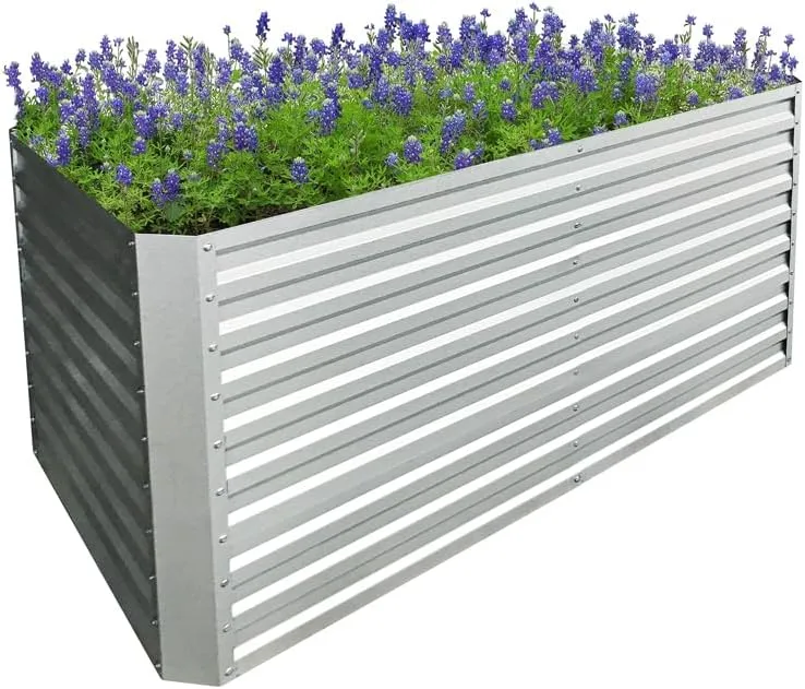 RS Trade Hochbeet Metall Florenz XL, 180×90×90 cm, Garten- & Gemüsehochbeet aus Stahl-Wellblech mit Zink-Aluminium, bodenlos, rostfrei & witterungsbeständig – Bild 2