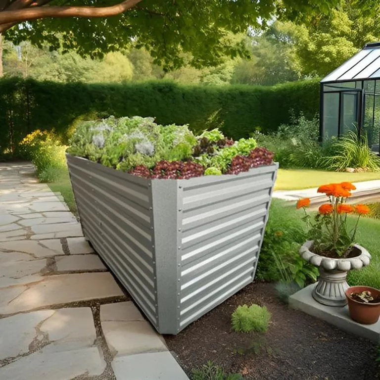 RS Trade Hochbeet Metall Florenz XL, 180×90×90 cm, Garten- & Gemüsehochbeet aus Stahl-Wellblech mit Zink-Aluminium, bodenlos, rostfrei & witterungsbeständig – Bild 3