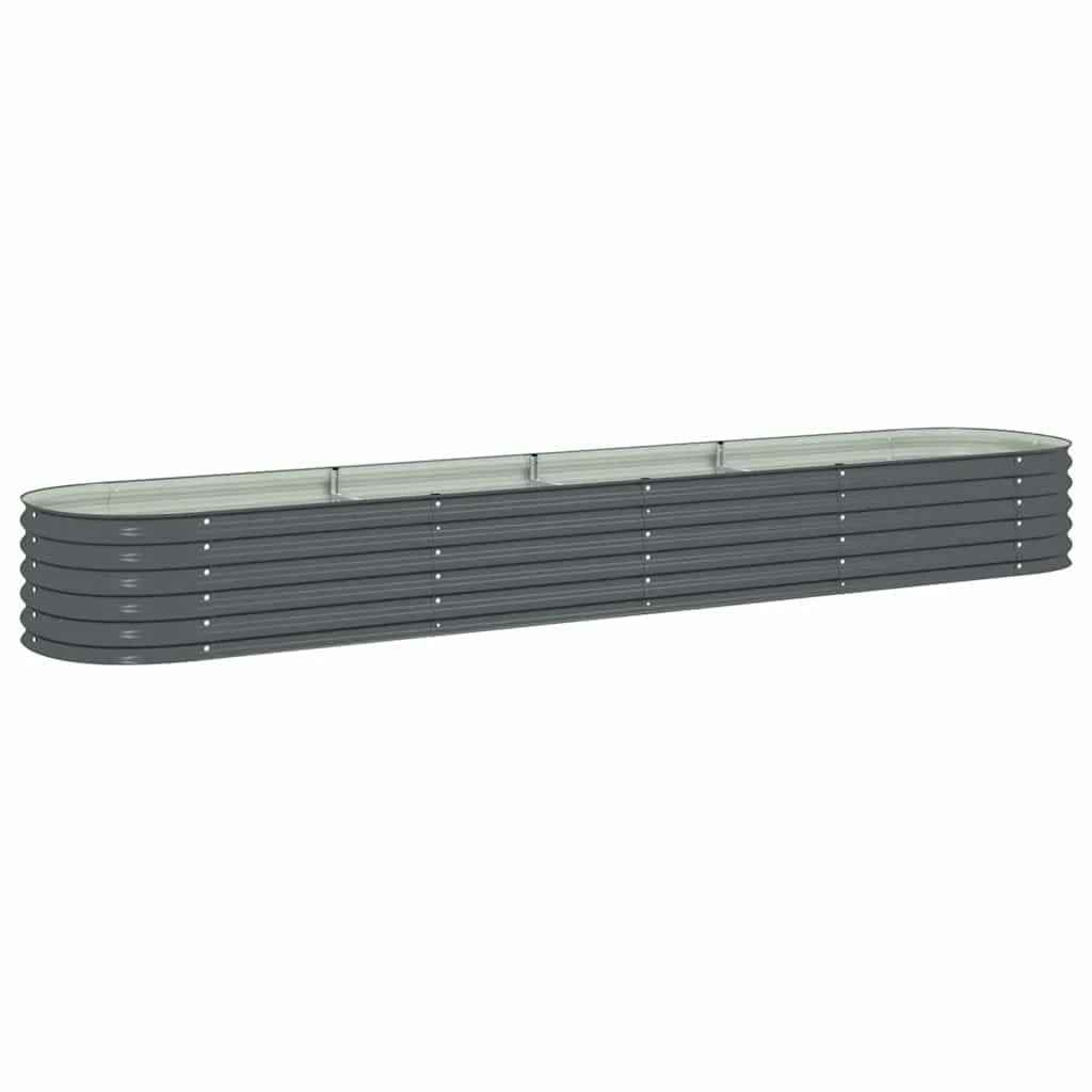 vidaXL Hochbeet Stahl Grau 400x80x44 cm Gemüsebeet Pflanzbeet Frühbeet Garten - Bild 1