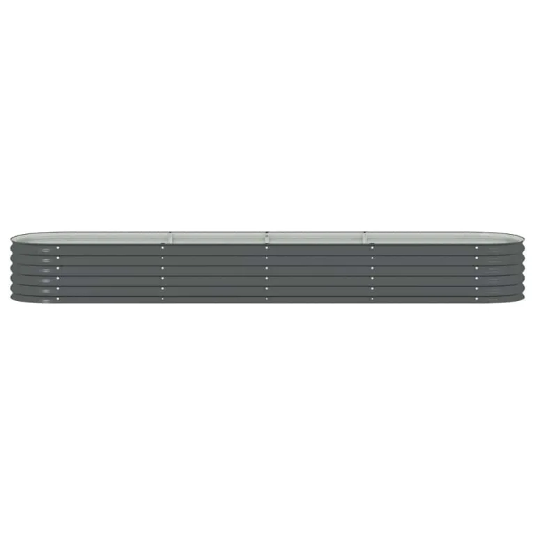 vidaXL Hochbeet Stahl Grau 400x80x44 cm Gemüsebeet Pflanzbeet Frühbeet Garten – Bild 6