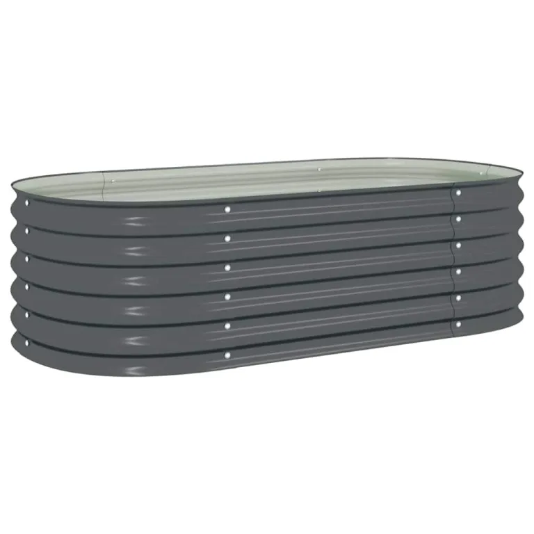 vidaXL Hochbeet Stahl Grau 400x80x44 cm Gemüsebeet Pflanzbeet Frühbeet Garten – Bild 9