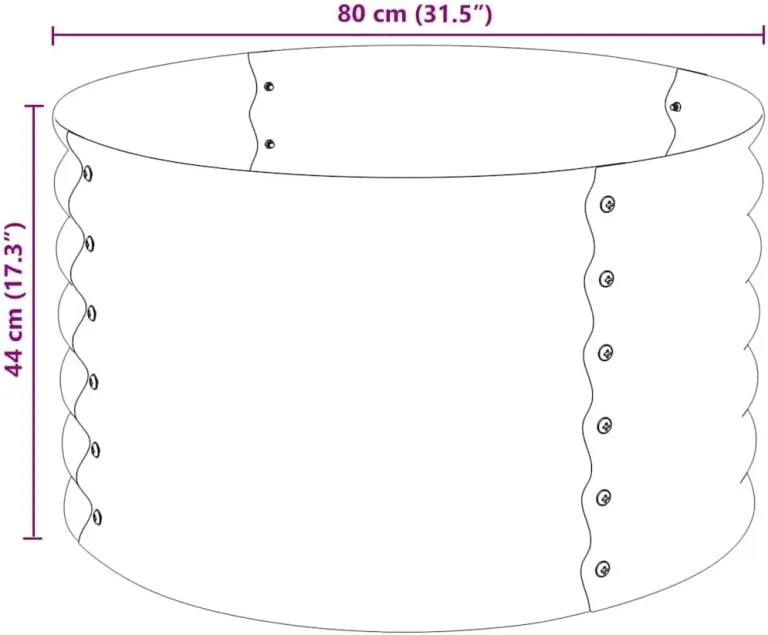 vidaXL Hochbeet, 80 x 80 x 44 cm, verzinkter Stahl, silberfarben, Blumenkasten – Bild 4